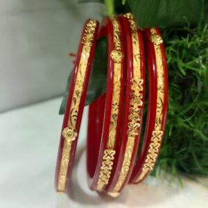 22kt Fancy 4Pis Light Weight Gold Plastic Chudi