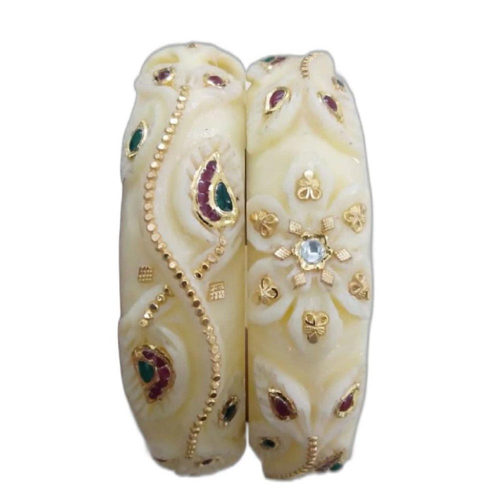 Gold Art Work religious rajwadi bangle