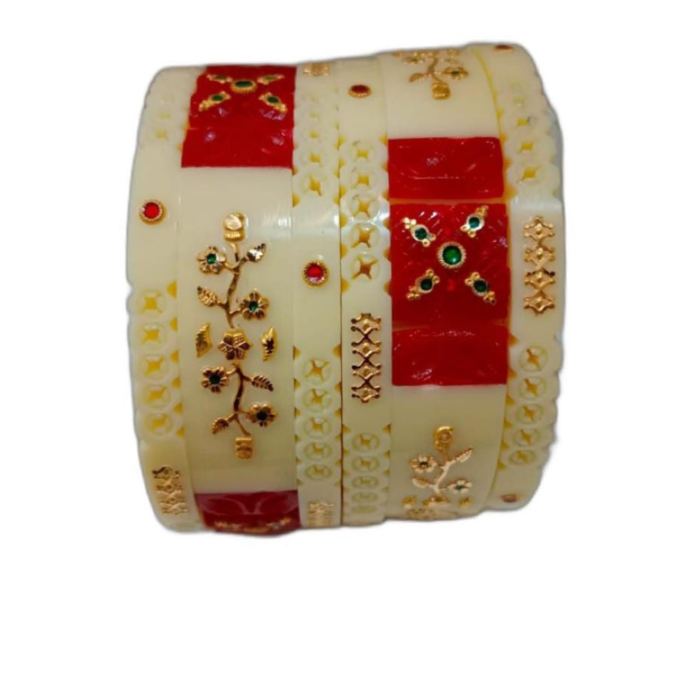 Gold Art Work pearls bangles
