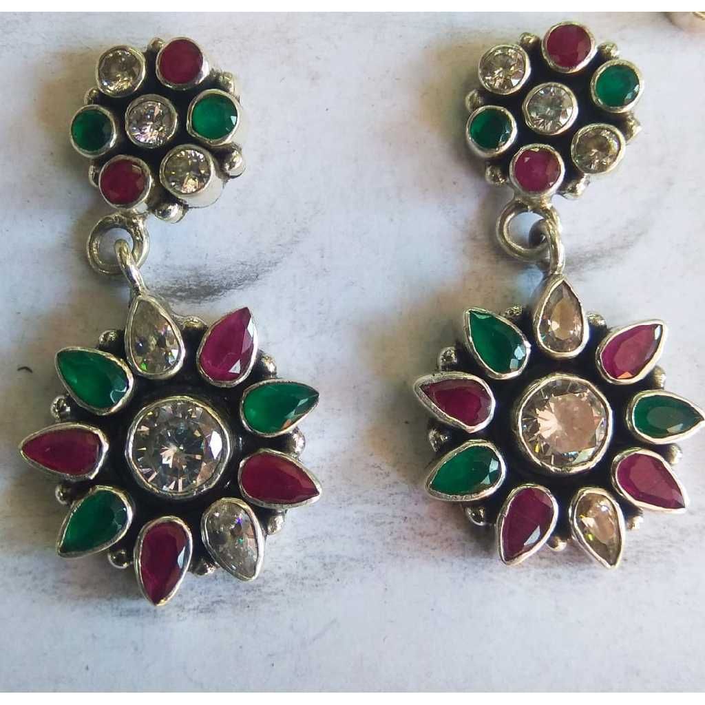 925 Sterling Silver Colorful Jhumki