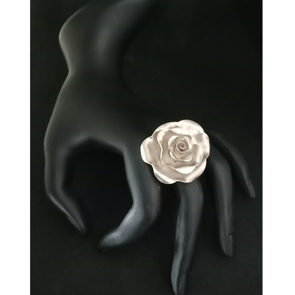 925 Sterling Silver Rose Design Ring LJS 003
