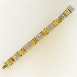 18 Kt Real Solid Yellow Gold Men's Bracelet 40 Grams Wide 16 MM