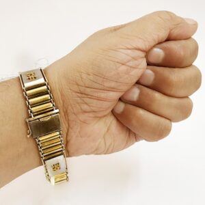 18 Kt Real Solid Yellow Gold Men's Bracelet 40 Grams Wide 16 MM