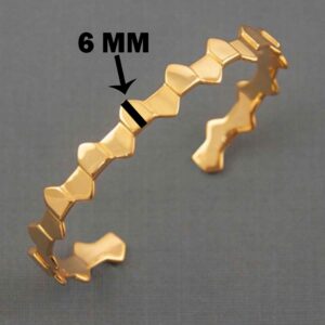 18 Kt Real Solid Yellow Gold Men's Cuff Bracelet 40 Grams Wide 6MM