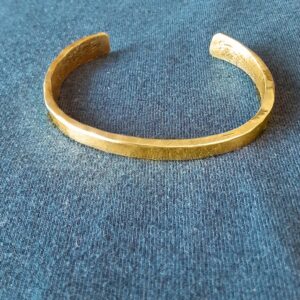 18 kt Hallmark Stamped Yellow Gold Rugged Uneven Cuff Men's Bracelet