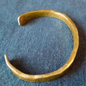 18 kt Hallmark Stamped Yellow Gold Rugged Uneven Cuff Men's Bracelet