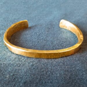 18 kt Hallmark Stamped Yellow Gold Rugged Uneven Cuff Men's Bracelet