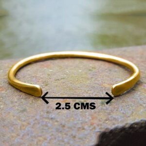 18 K Hallmark Stamped Yellow Gold Hammered Tribal Men's Cuff Bracelet