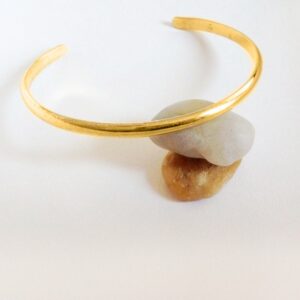 18 Kt Hallmark Stamped Yellow Gold Men's Half Round Cuff Bracelet 10g