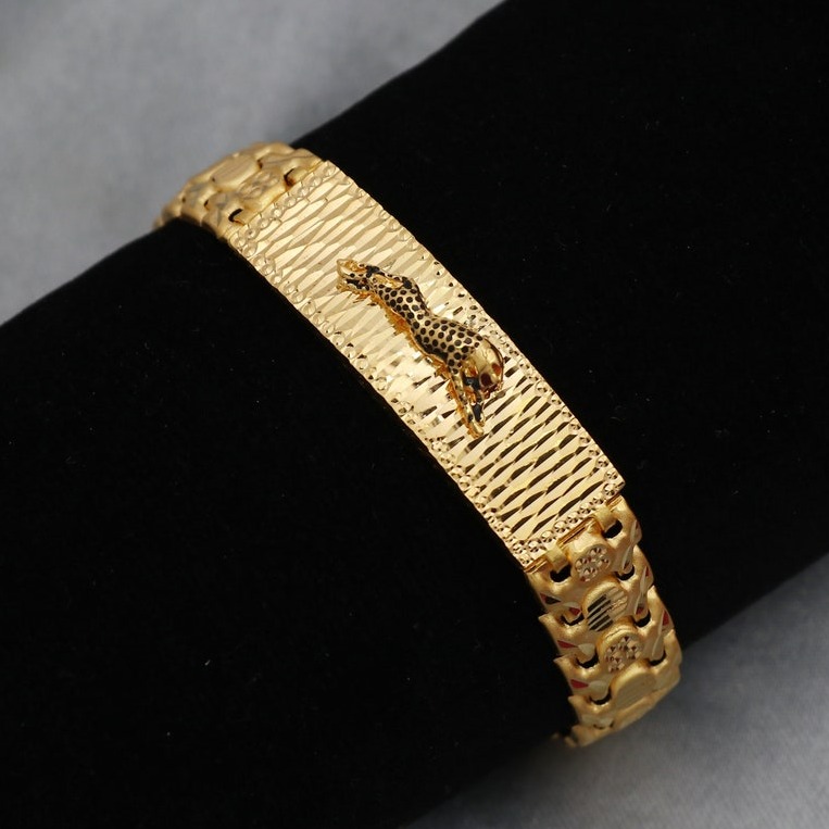 22 Kt Yellow Gold Link Chain Handmade Men's Bracelet 40 Gms