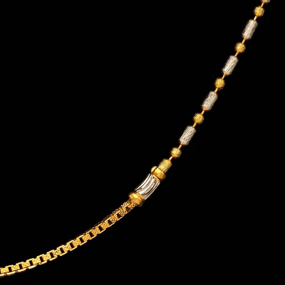 22 Kt Yellow Gold Necklace Curb Hot Selling 2 Tone Chain 14g