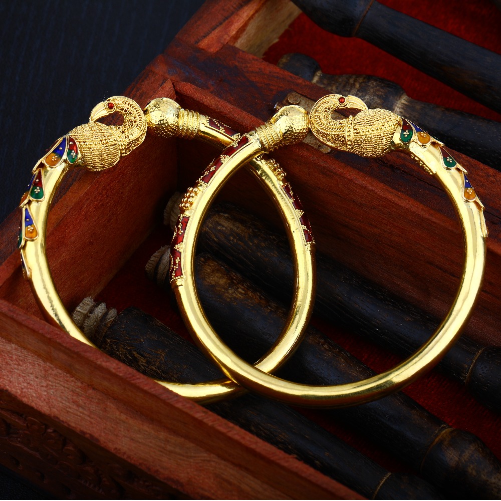 916 Gold Meenakari Variya Copper Bangle HJ-1576