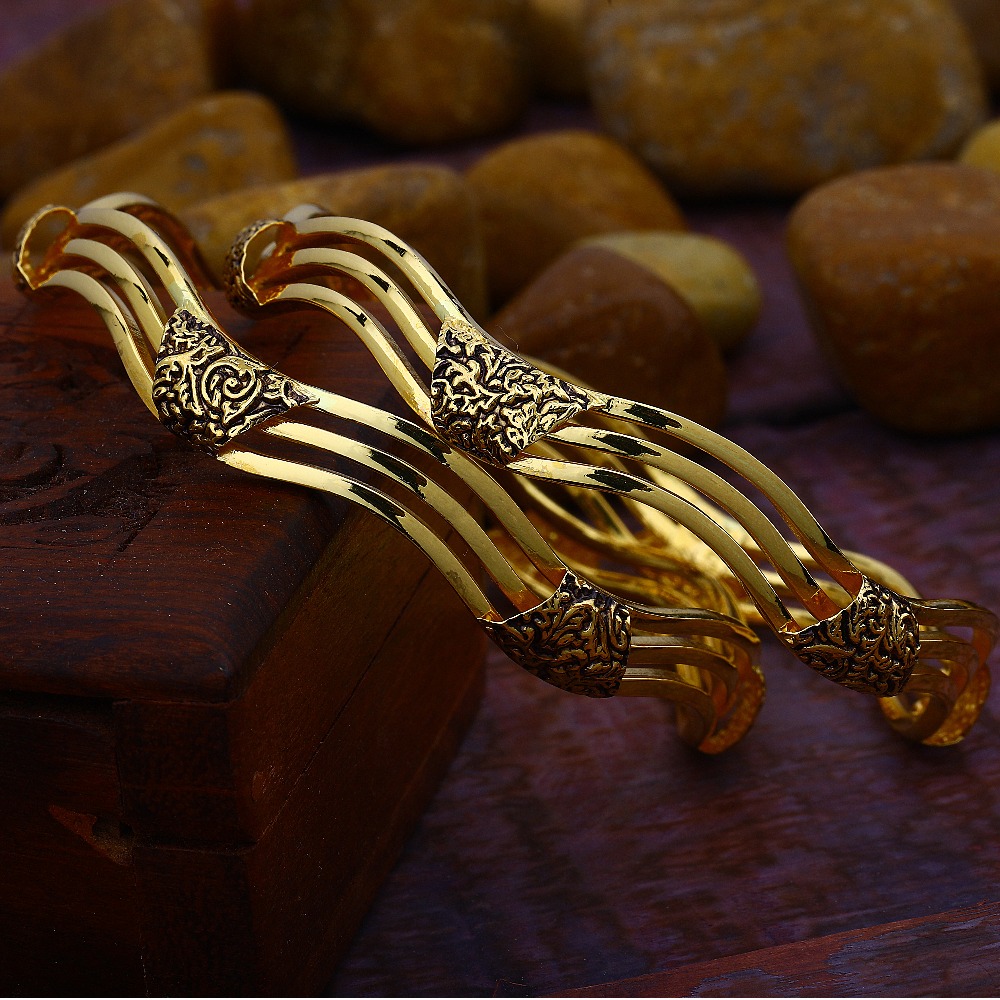916 Gold Antique Copper Kadali Bangle HJ-5826