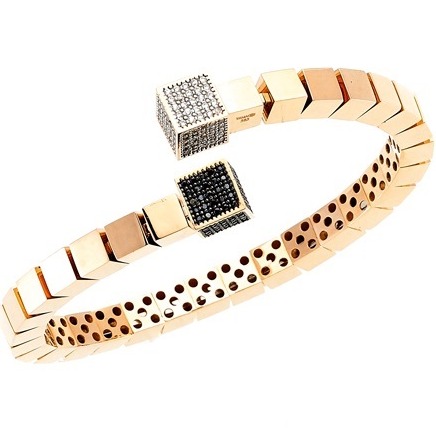 Unisex Gold Square Bangle