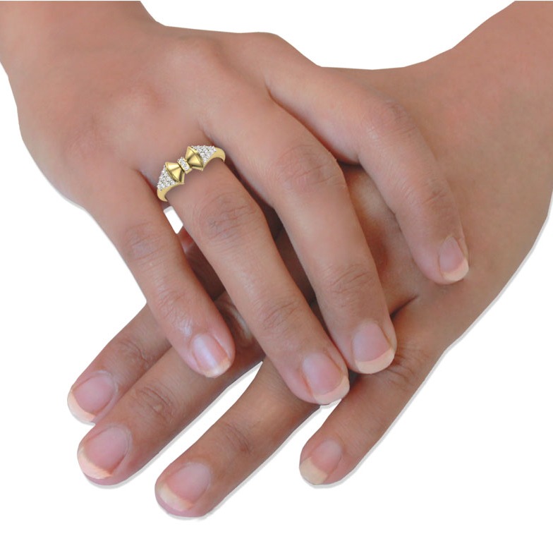 18KT Gold Kristina Designer Diamonds Engagement Ring - Image 5