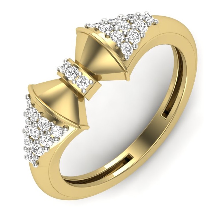 18KT Gold Kristina Designer Diamonds Engagement Ring - Image 2