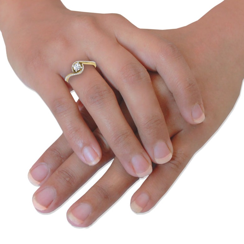 18KT Gold Simona Solitaire Diamonds Engagement Ring - Image 5