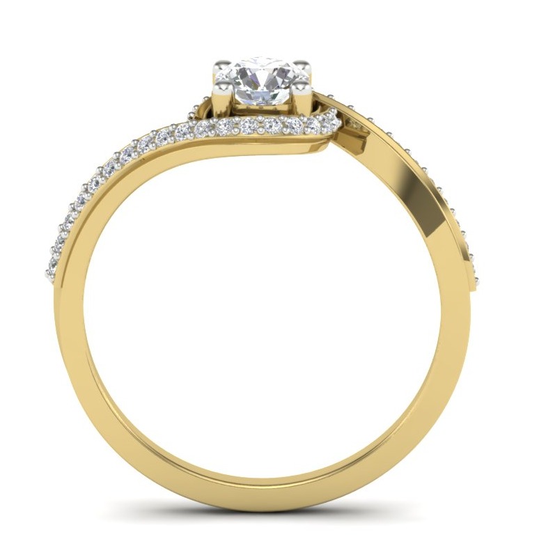 18KT Gold Simona Solitaire Diamonds Engagement Ring - Image 4