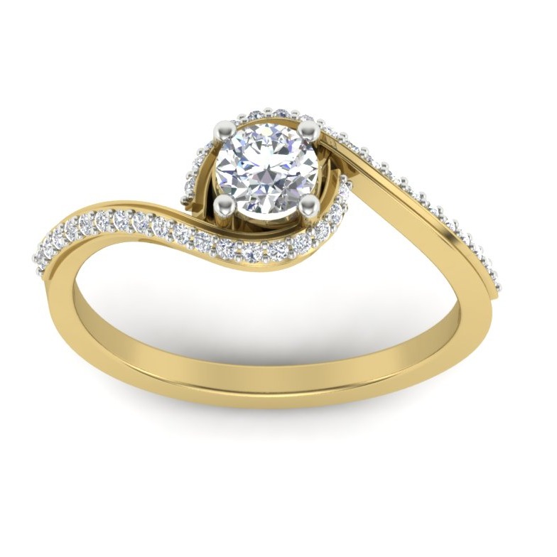 18KT Gold Simona Solitaire Diamonds Engagement Ring - Image 2