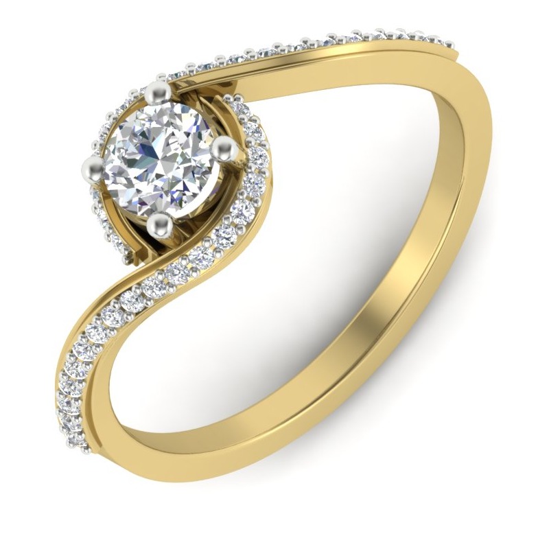 18KT Gold Simona Solitaire Diamonds Engagement Ring