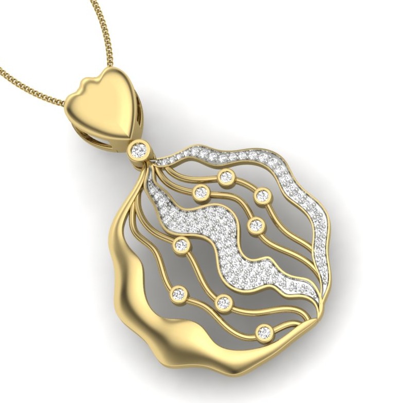 18KT Yellow Gold Tania Diamonds Pendant - Image 3