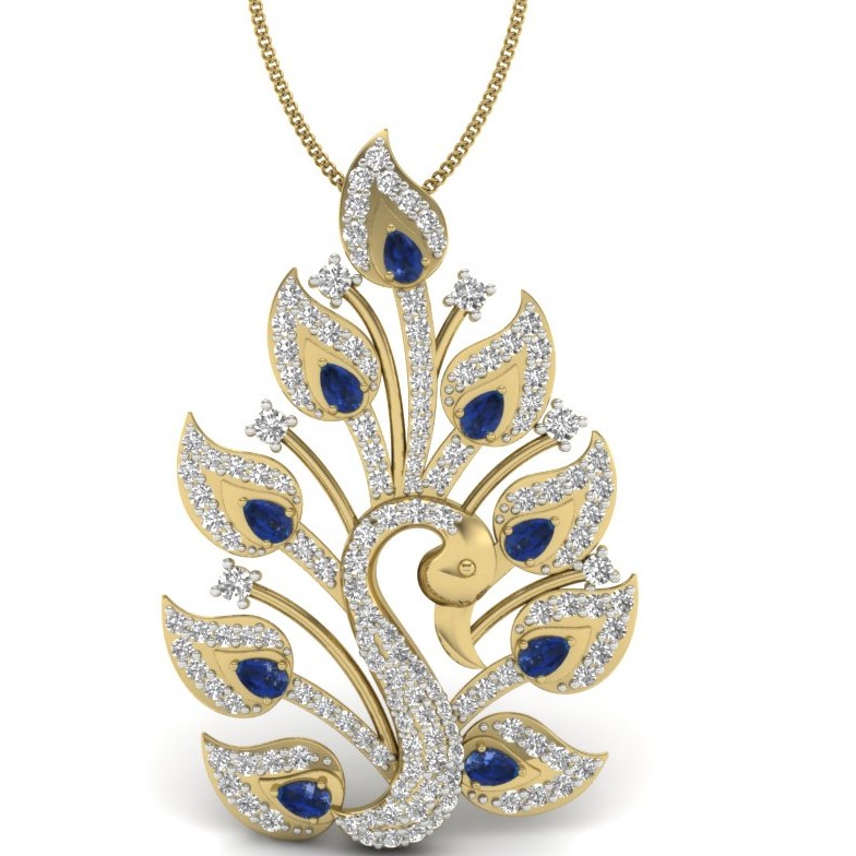 18KT Yellow Gold Morni Natural Diamond Pendant