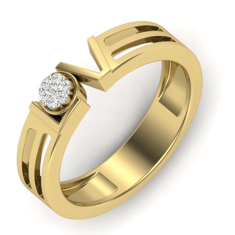 18KT Yellow Gold Love Promise Ring