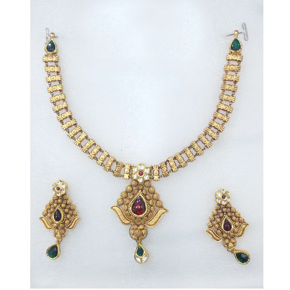 22KT Traditional Bridal Necklace Set-005