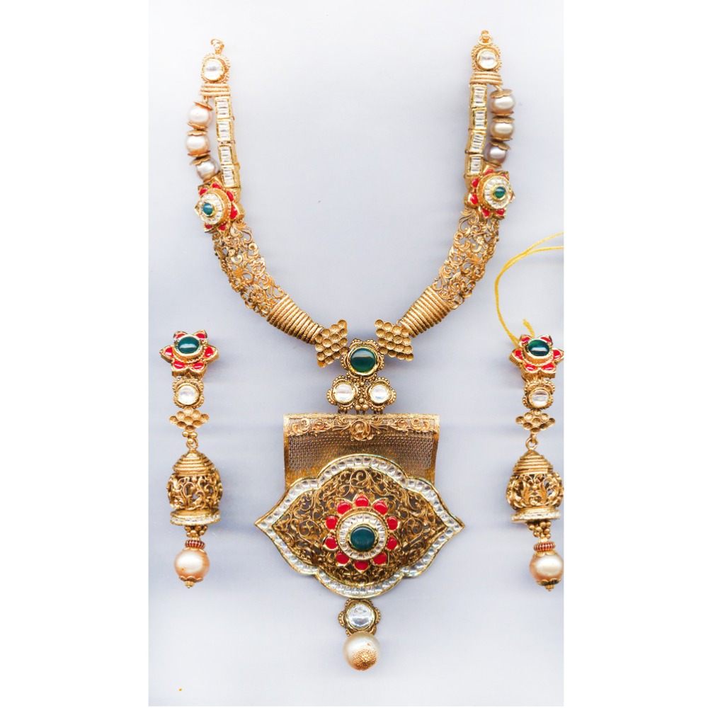 916 Gold Indian Tribal Necklace Set