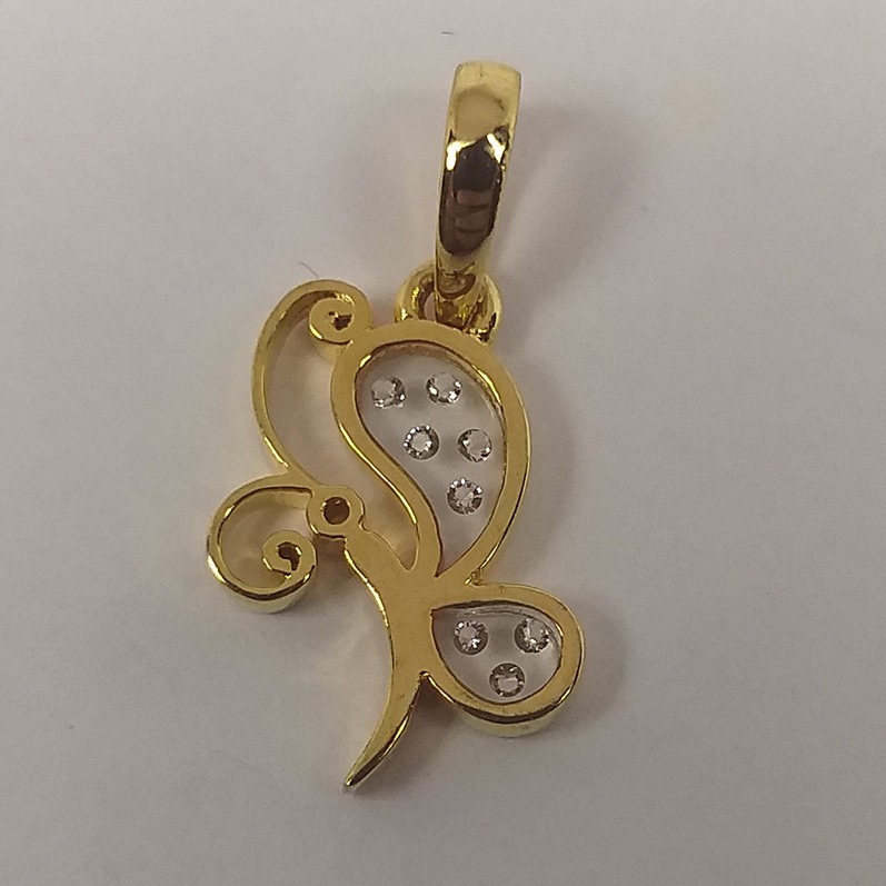18KT Gold Real Diamond Setting In Glass Attractive Ganesha Pendant