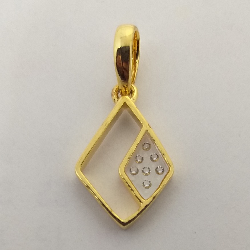 18KT Gold Real Diamond Setting In Glass Pendant