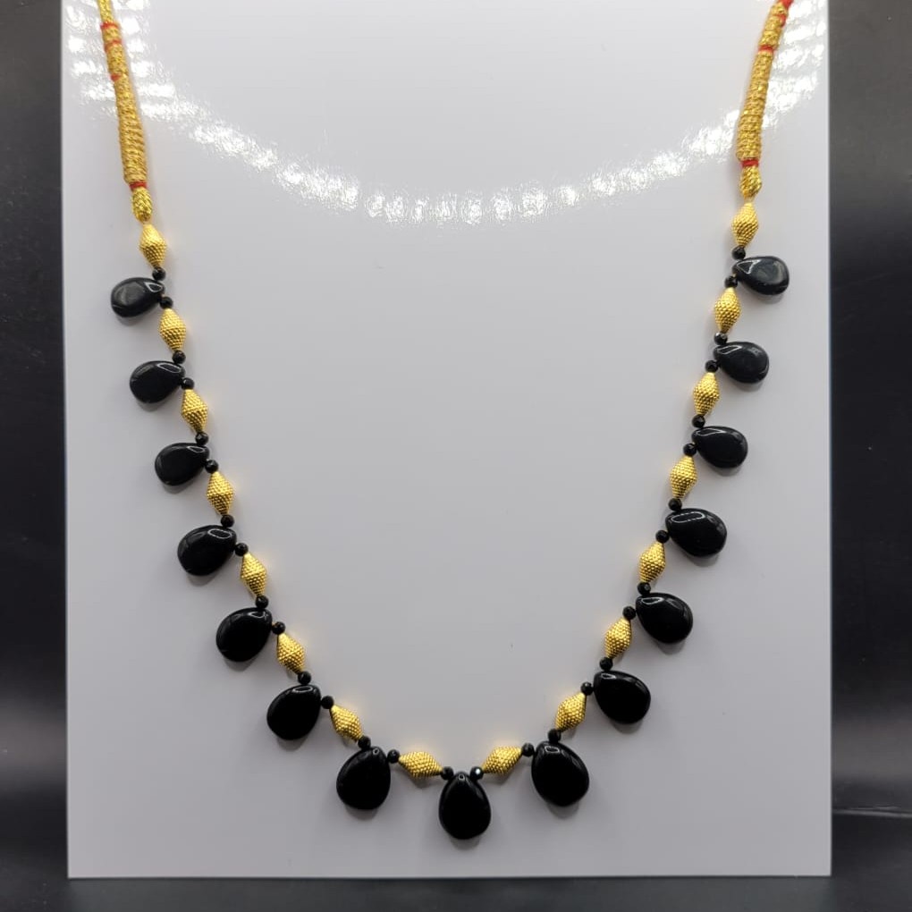 22K Gold Black Stone Necklace