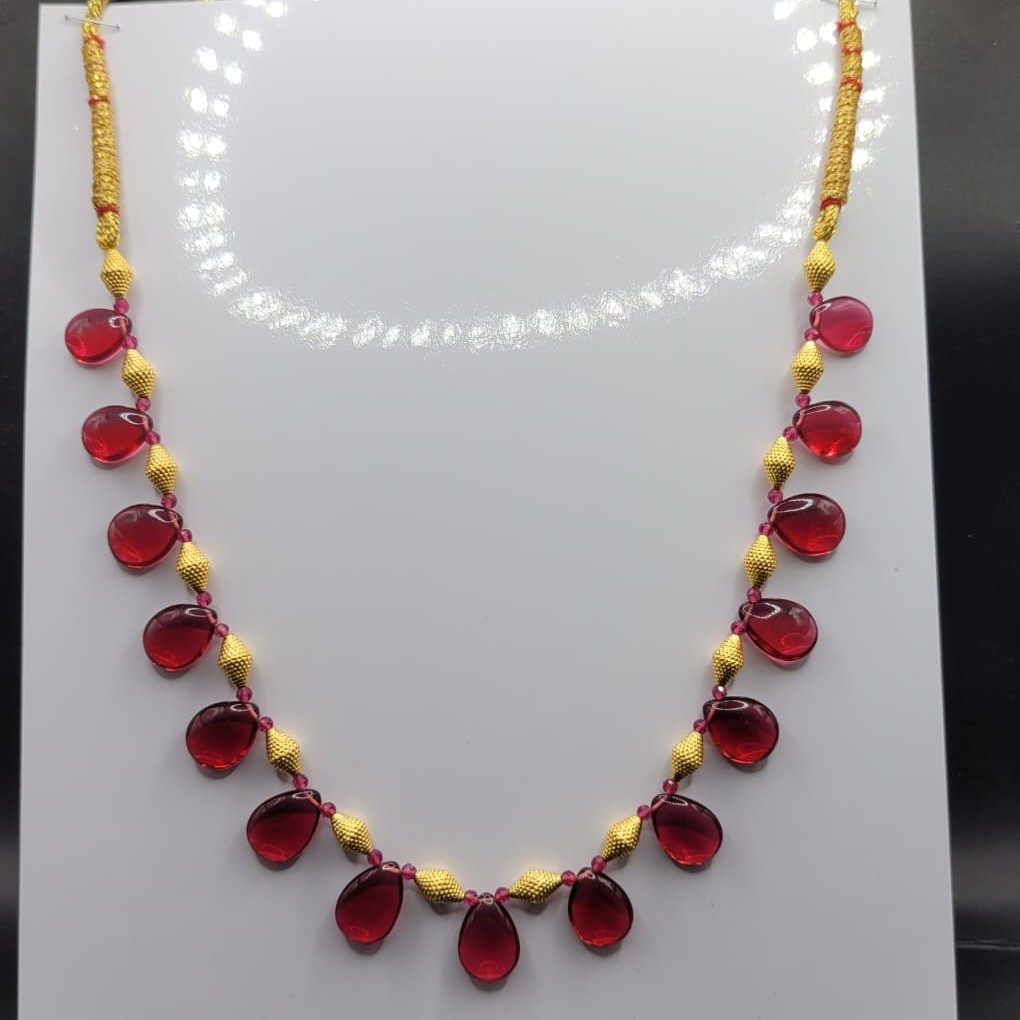 916 Gold Red Stone Necklace