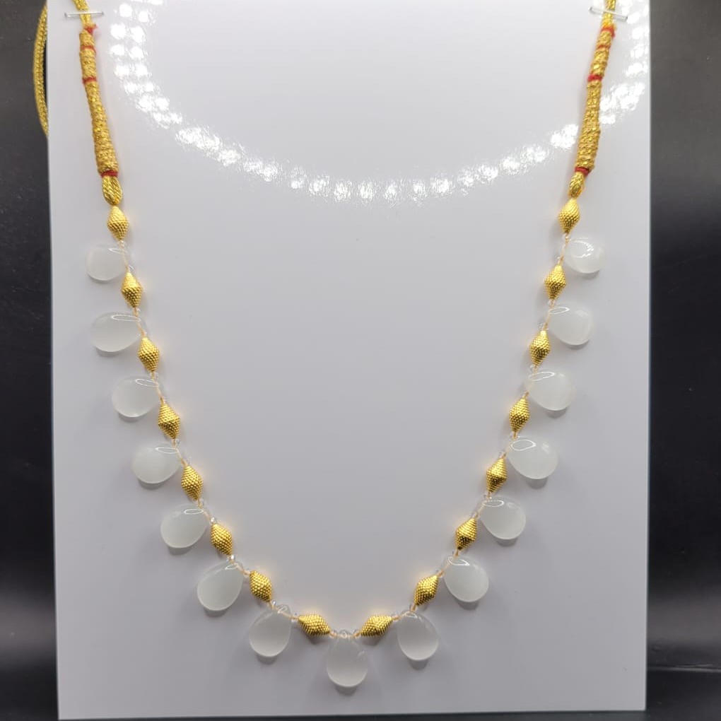 916 Gold White Stone Necklace
