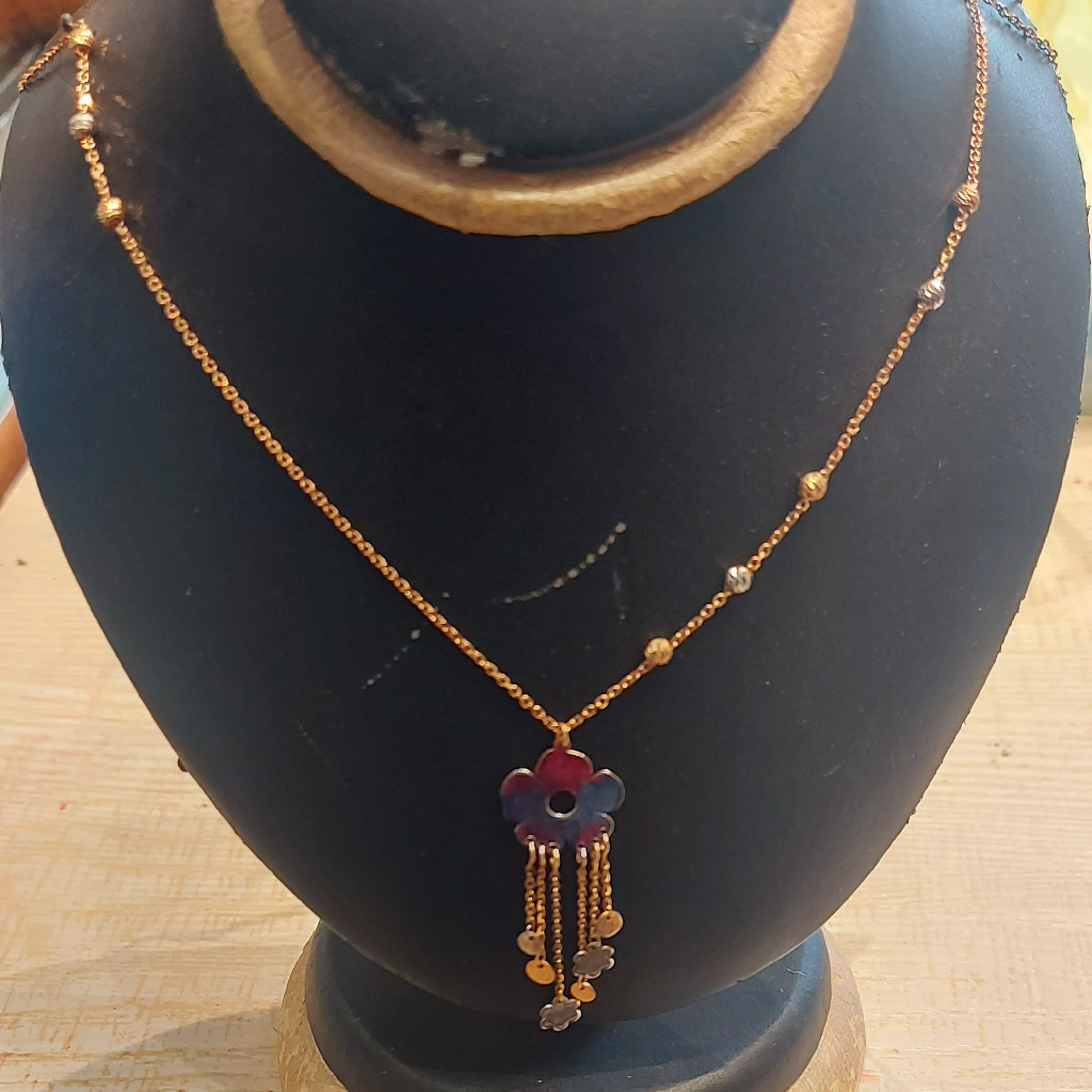 18k rose gold long lasting fancy necklace