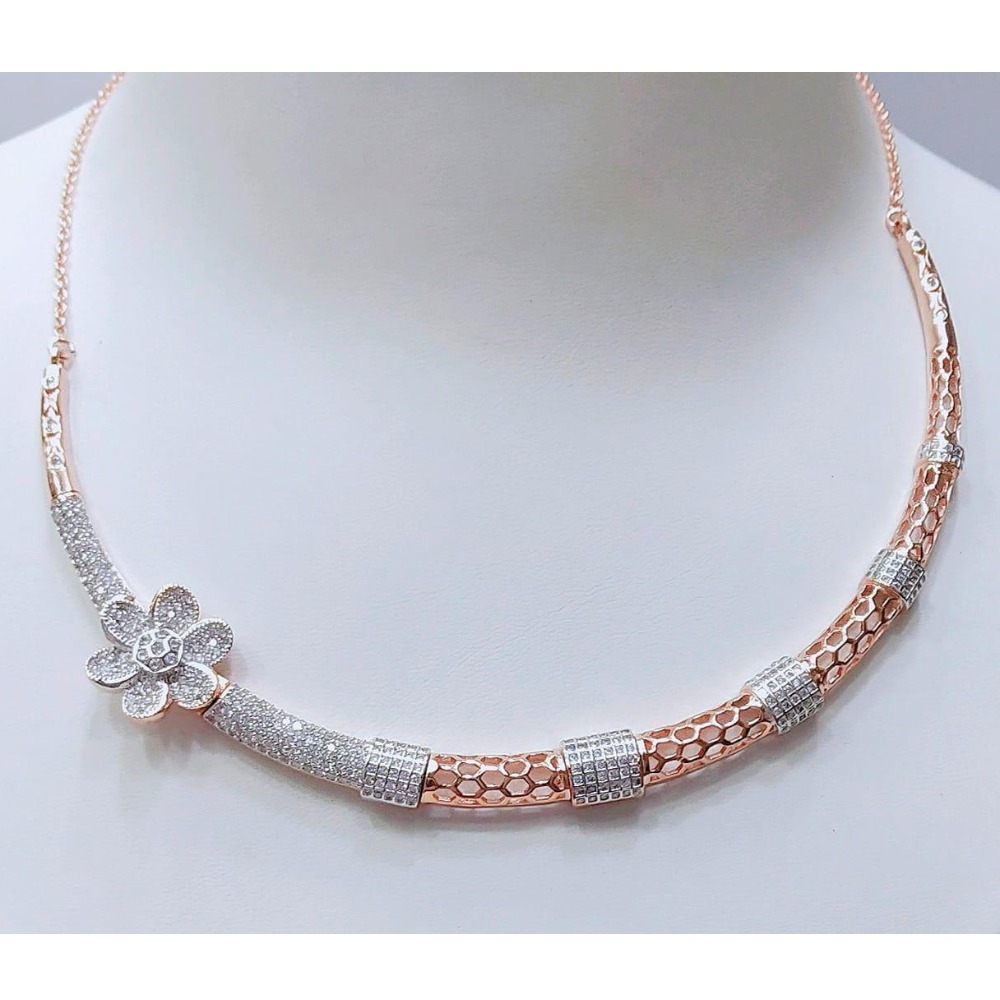 18Kt Rose Gold Plated Flower Design Necklace MJ-N009