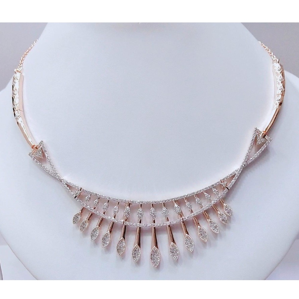 18K Rose Gold Designer Bridal Necklace MJ-N005