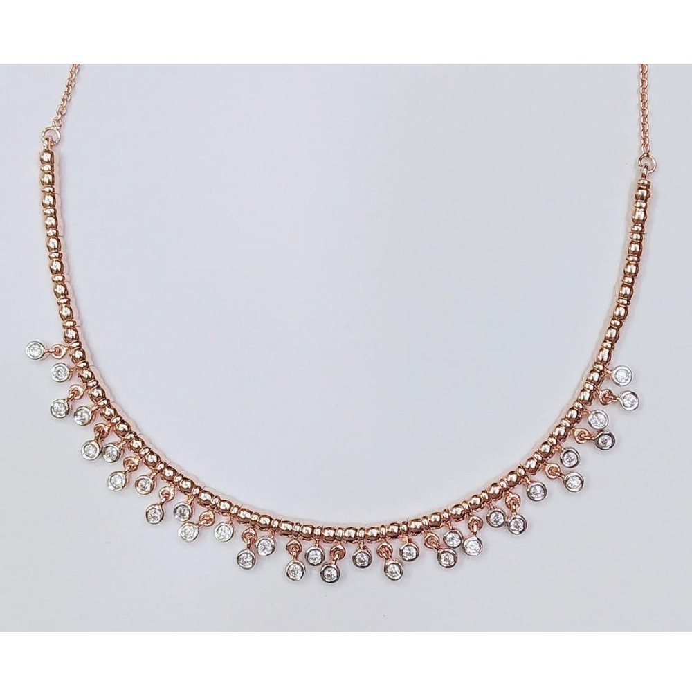 Rose Gold Plated Modern Necklace For Women MJ-N003