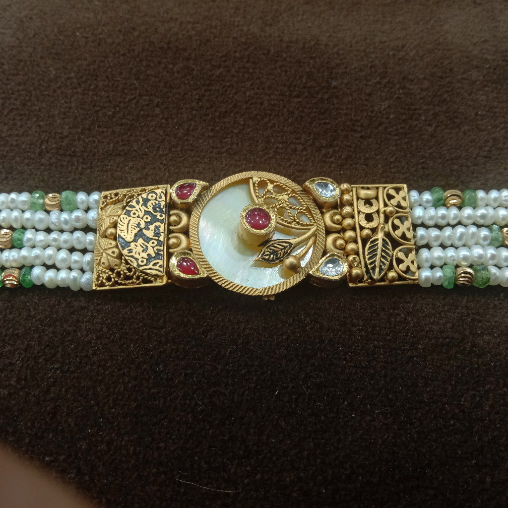 22 k Gold Antique Jadtar Bracelet - Image 2