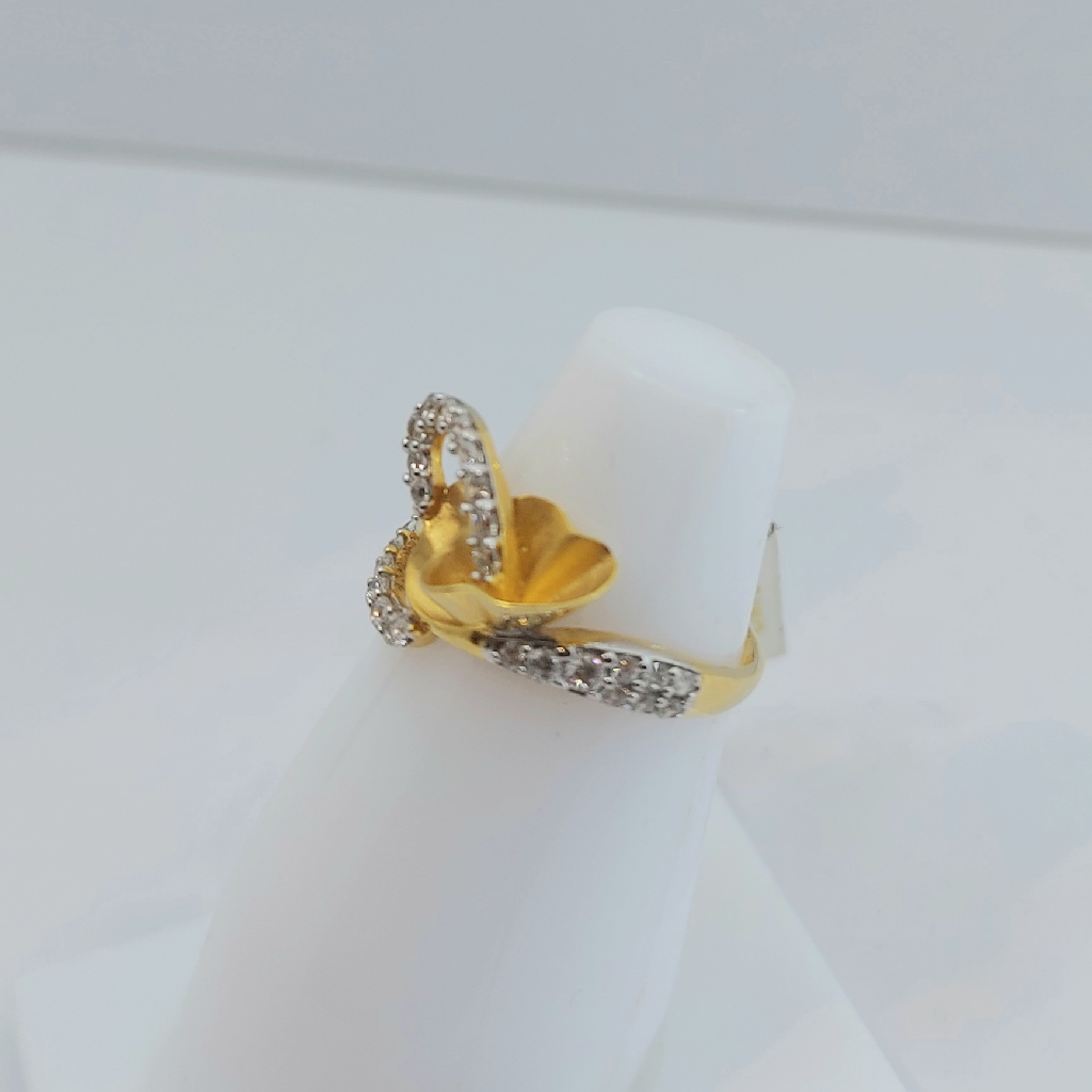 22K Gold CZ Delicate Ring - Image 3