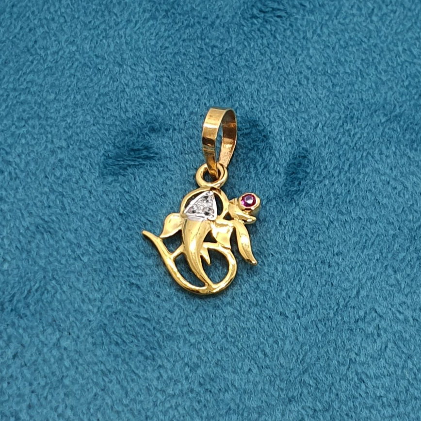 18.k Gold Ganpati Design Pendant