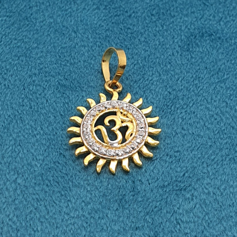 Gold 18.k Om Design Gents Pendal