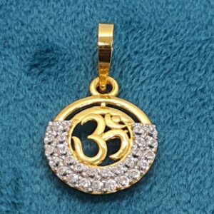 Gold 18.k Om Design Diamond Pendant