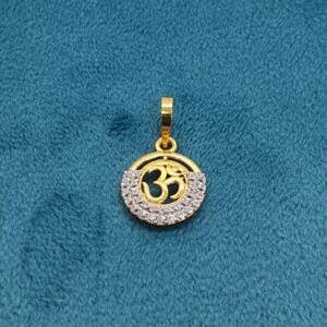 Gold 18.k Om Design Diamond Pendant