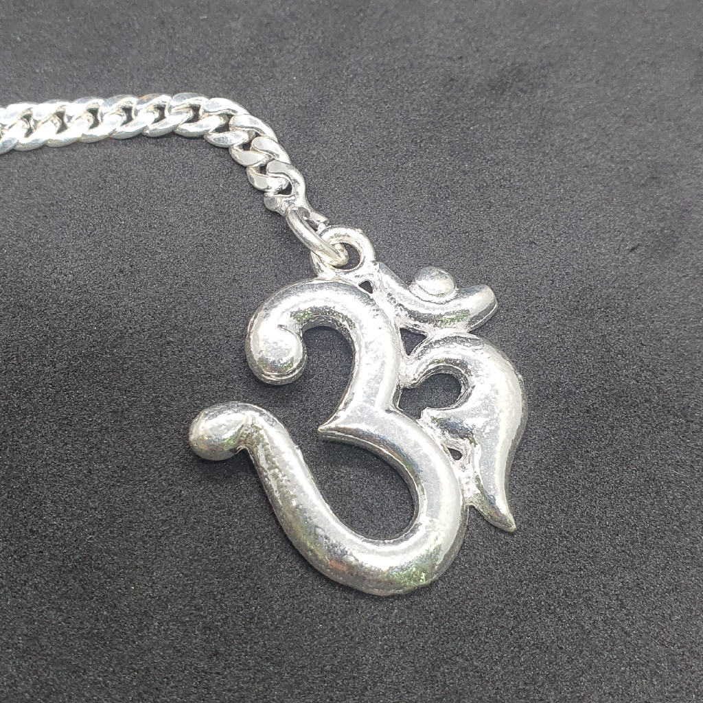 Silver Om Design Keychain - Image 3