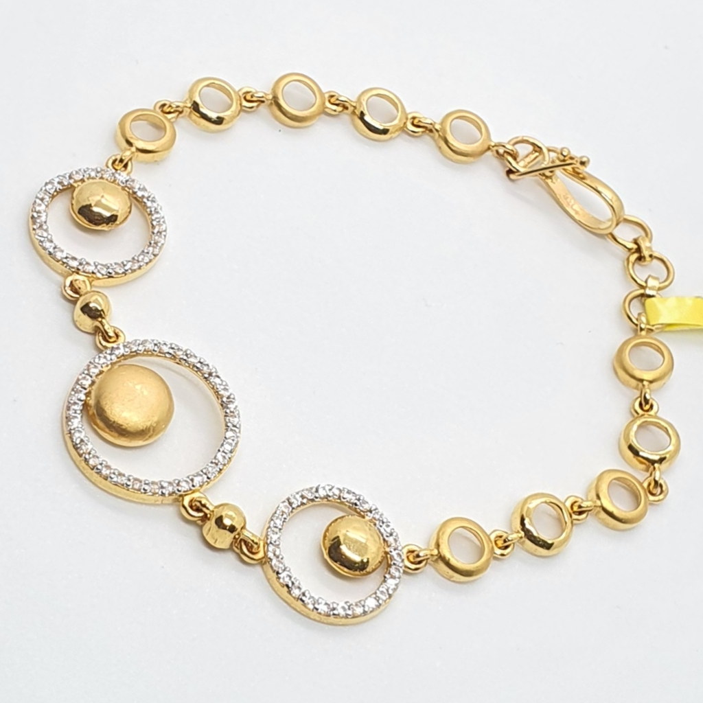 91.6 Gold Diamond Met Disaign Ladies Bracelet