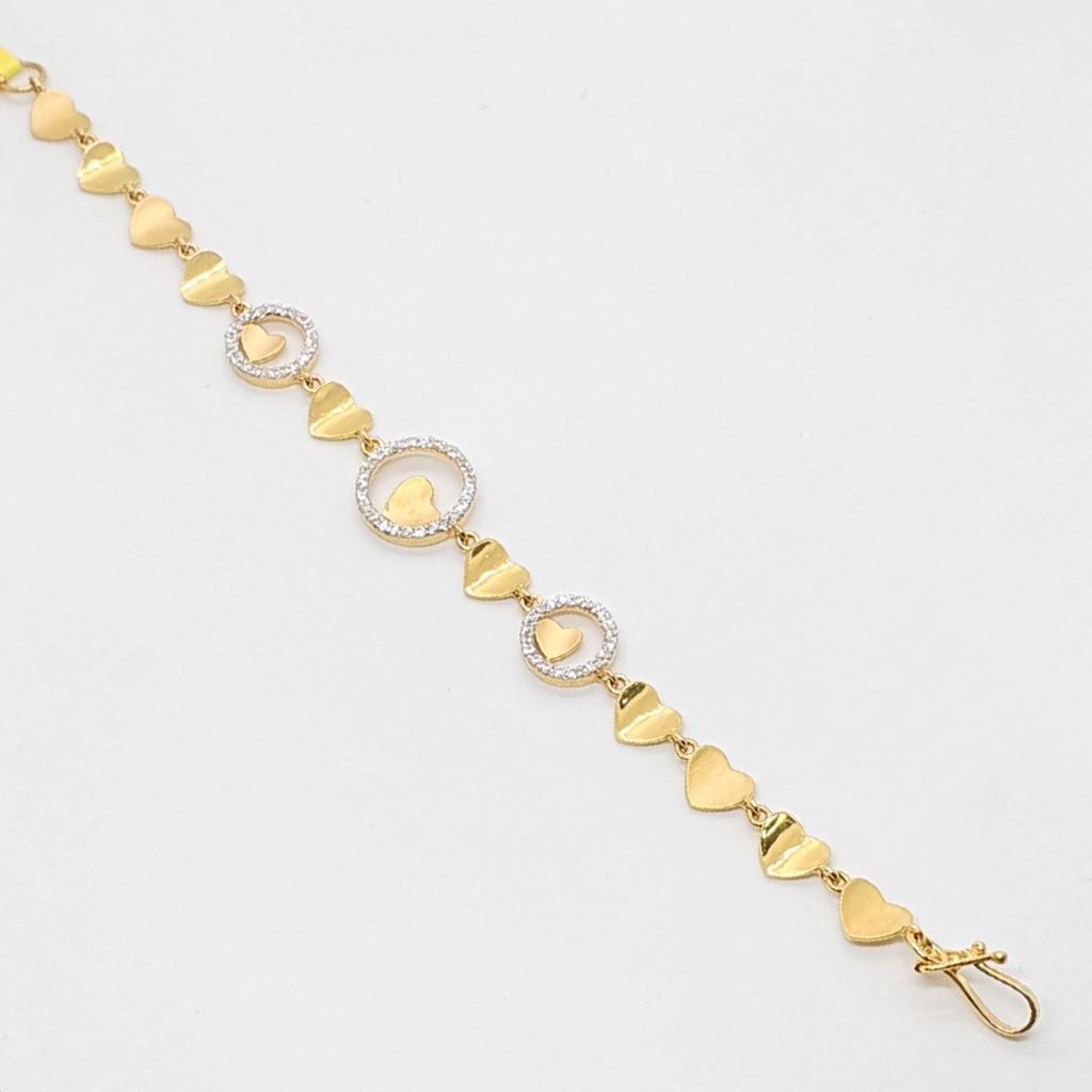 91.6 Gold Mat Design Ladies Bracelet