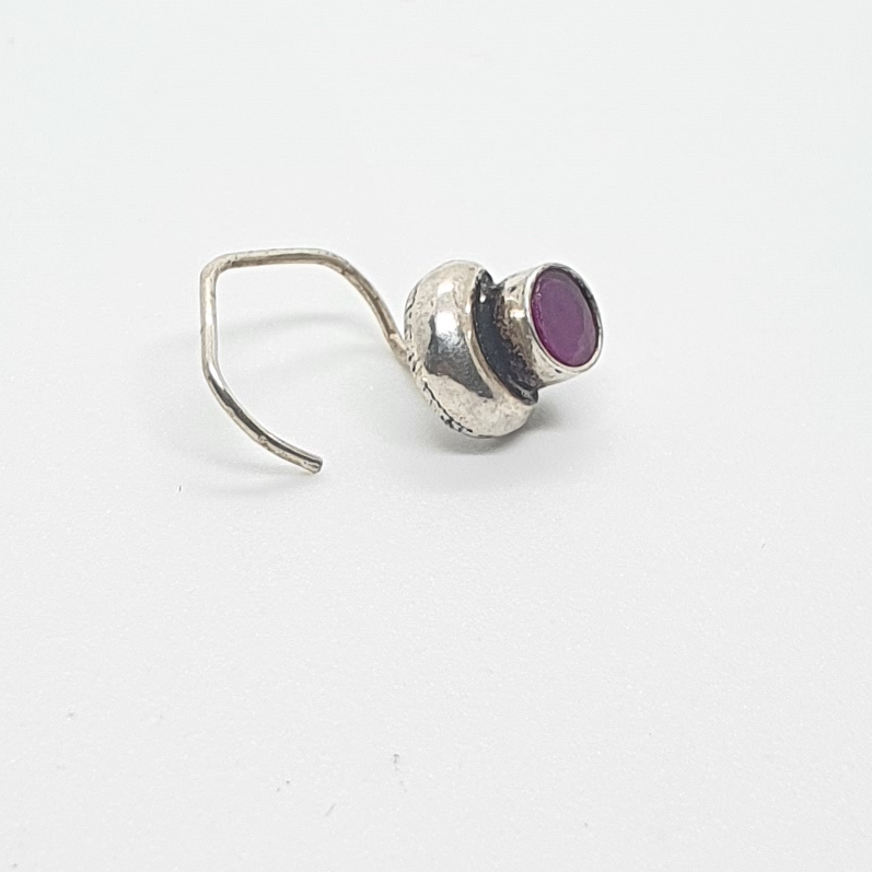 Silver 92.5 Purple Diamond Nosepin - Image 2