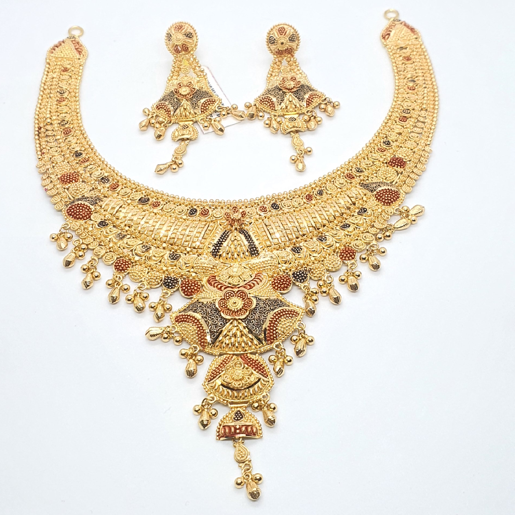 22.k Gold Fancy Kalkati Design Necklace