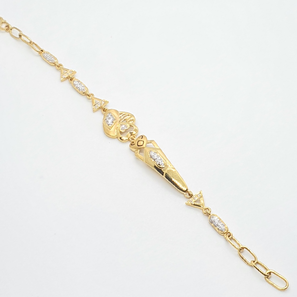 91.6 Gold Diamond Ladies Bracelet